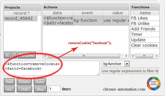 CBA bg-function action example